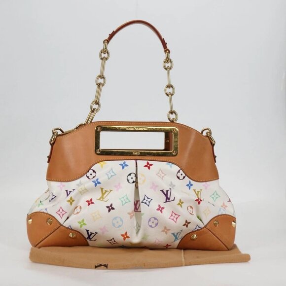 LOUIS VUITTON Monogram Multicolor Judy MM Bag 2Way White M40255 LV Auth 127584V - Picture 13 of 15
